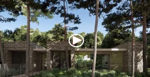 Frame de vídeo 3D (Archviz) con recorrido cinemático para la comercialización de viviendas.