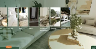 Visita virtual interactiva 360º permitiendo un recorrido inmersivo por el interior de la vivienda.